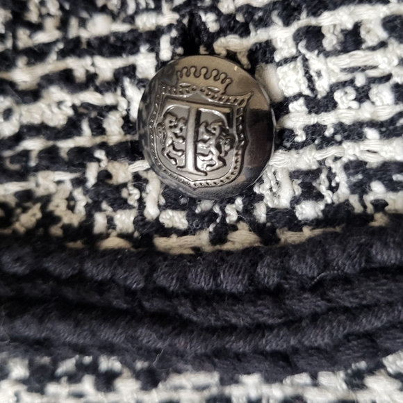 Talbots Textured Tweed Open Front Cardigan Jacket Black White Women's 1X Petite - Picture 7 of 12